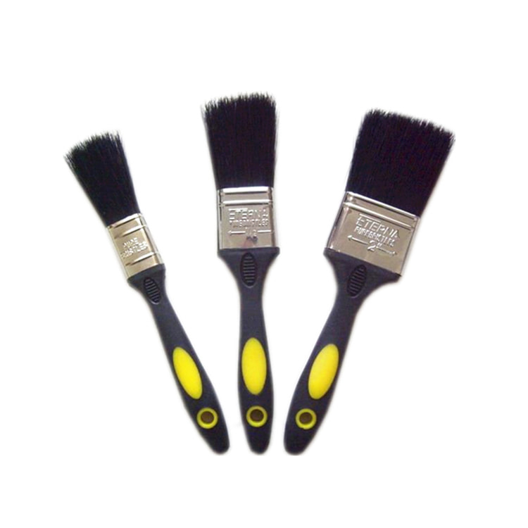 Set di pennelli per pittura piatti professionali da 3 pezzi con morbidi capelli in nylon per la pittura dell'armadio per mobili da parete della casa