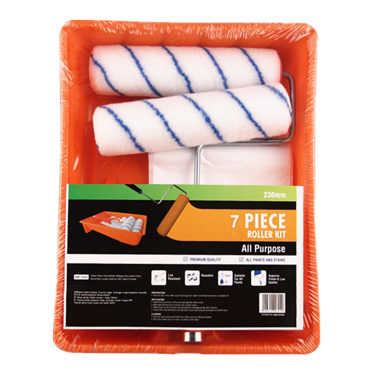 Kit di strumenti per pittura fai-da-te con vassoio per pittura in plastica, set di rulli per la decorazione della parete, senza pelucchi